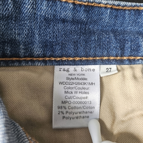 Rag & Bone Dre Low-rise Distressed Boyfriend Jeans Size 27 - Picture 9 of 9